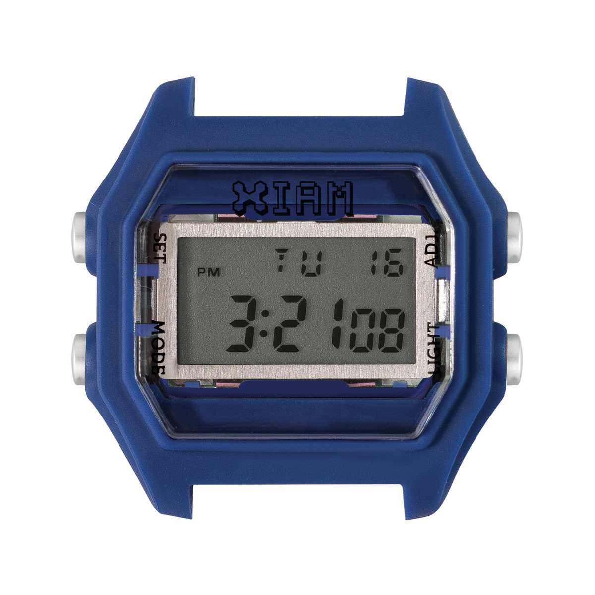 Boîte de montre IAM medium polycarbonate bleu