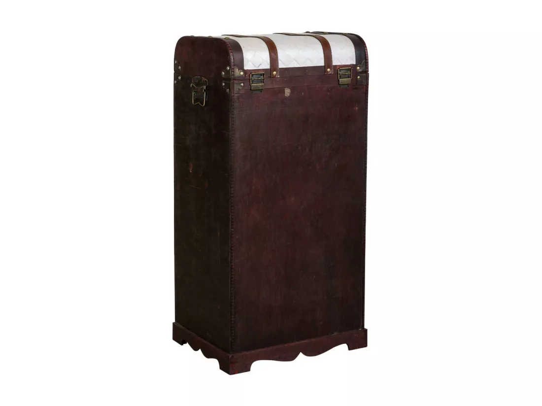 Coffre à bouteilles en bois marron 44x30x85h