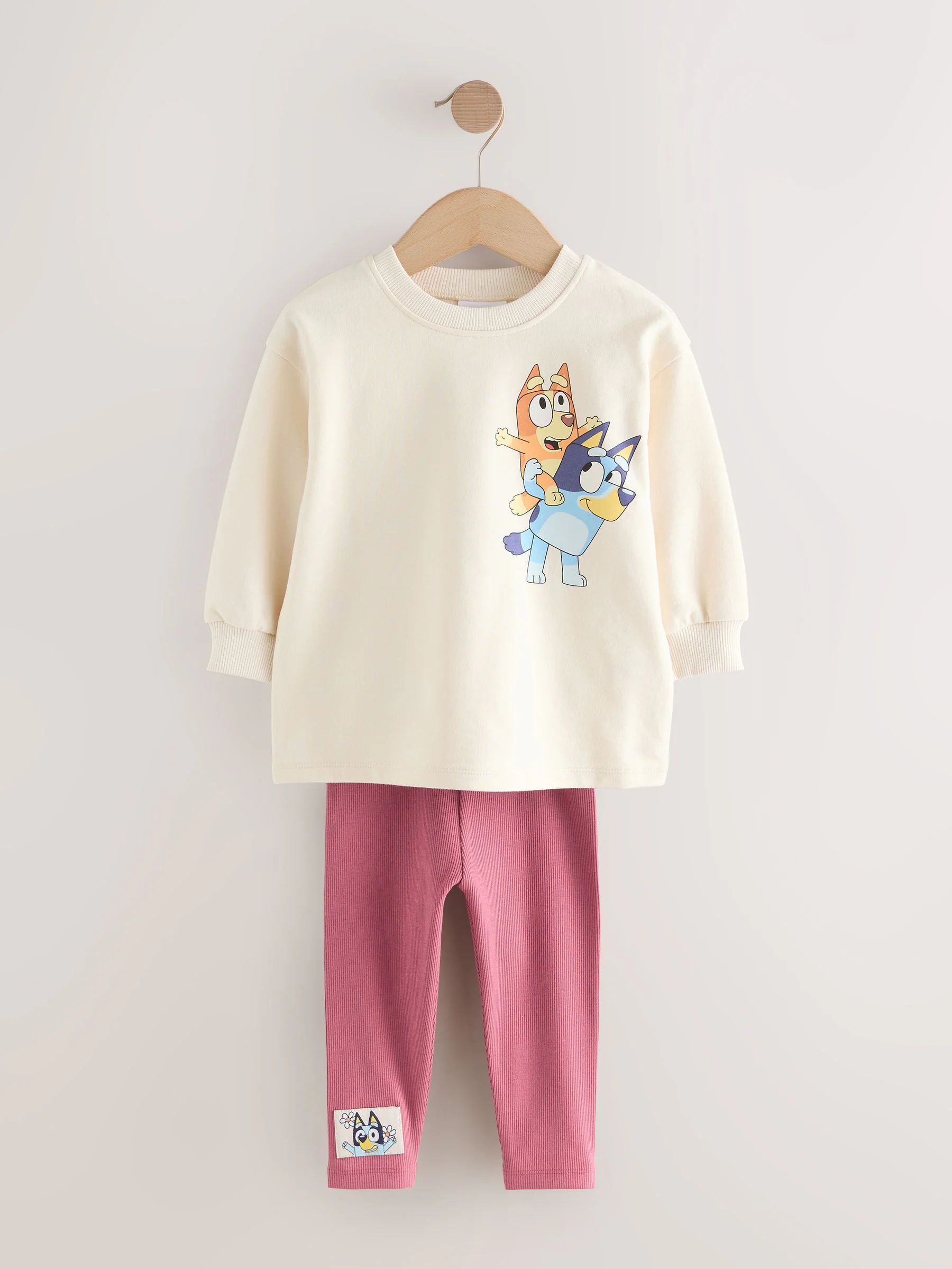 Ecru wit - Set met Bluey-top met lange mouwen en legging (3mnd-7jr)