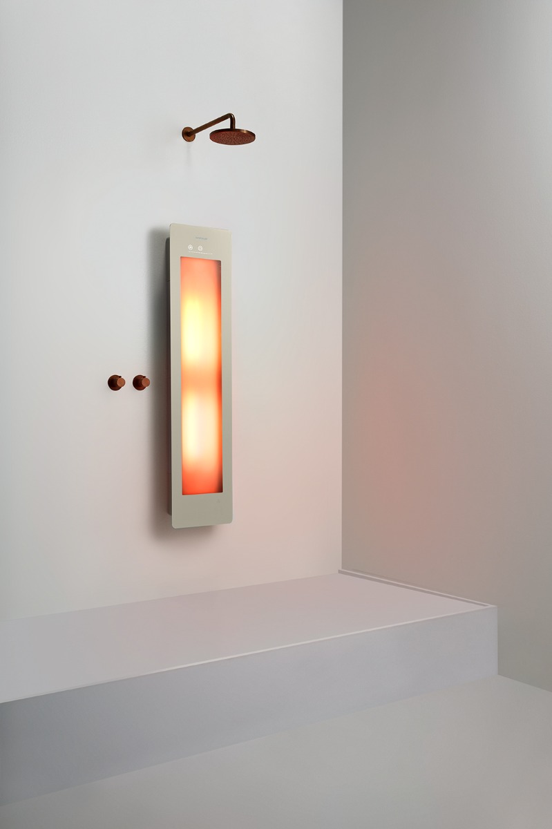 Sunshower Round One Medium Sand White infraroodlamp 33x140x10cm opbouw