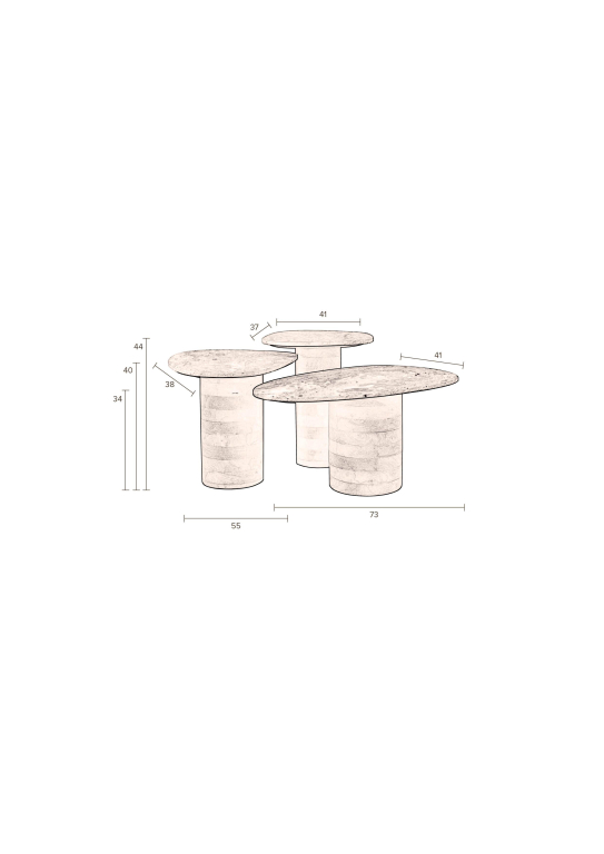 Dutchbone Suki bijzettafel set van 3