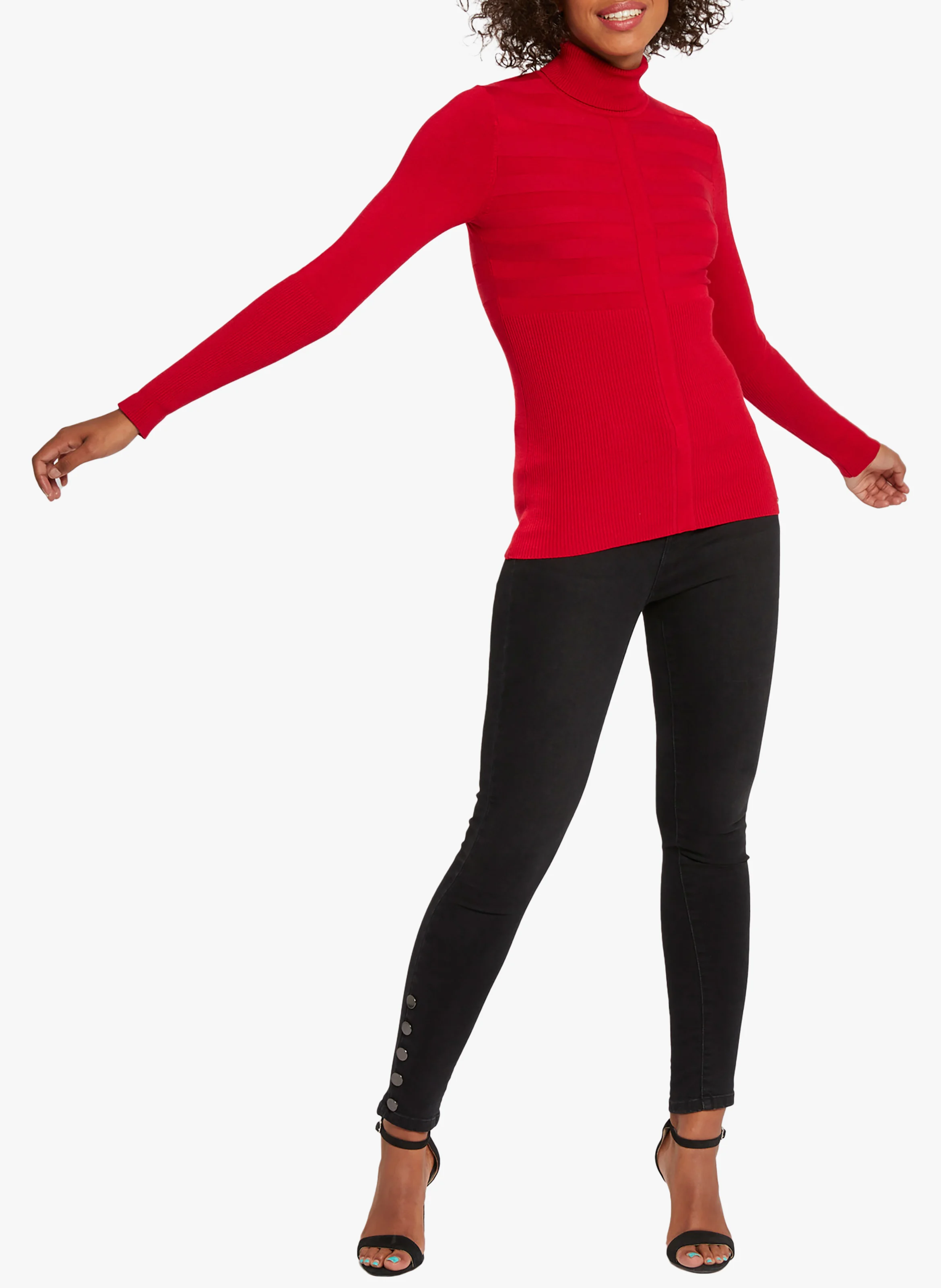 Pull col roulé | Rouge