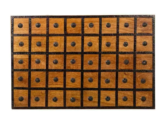 Coffre artisanal en bois marron 60x40x30h