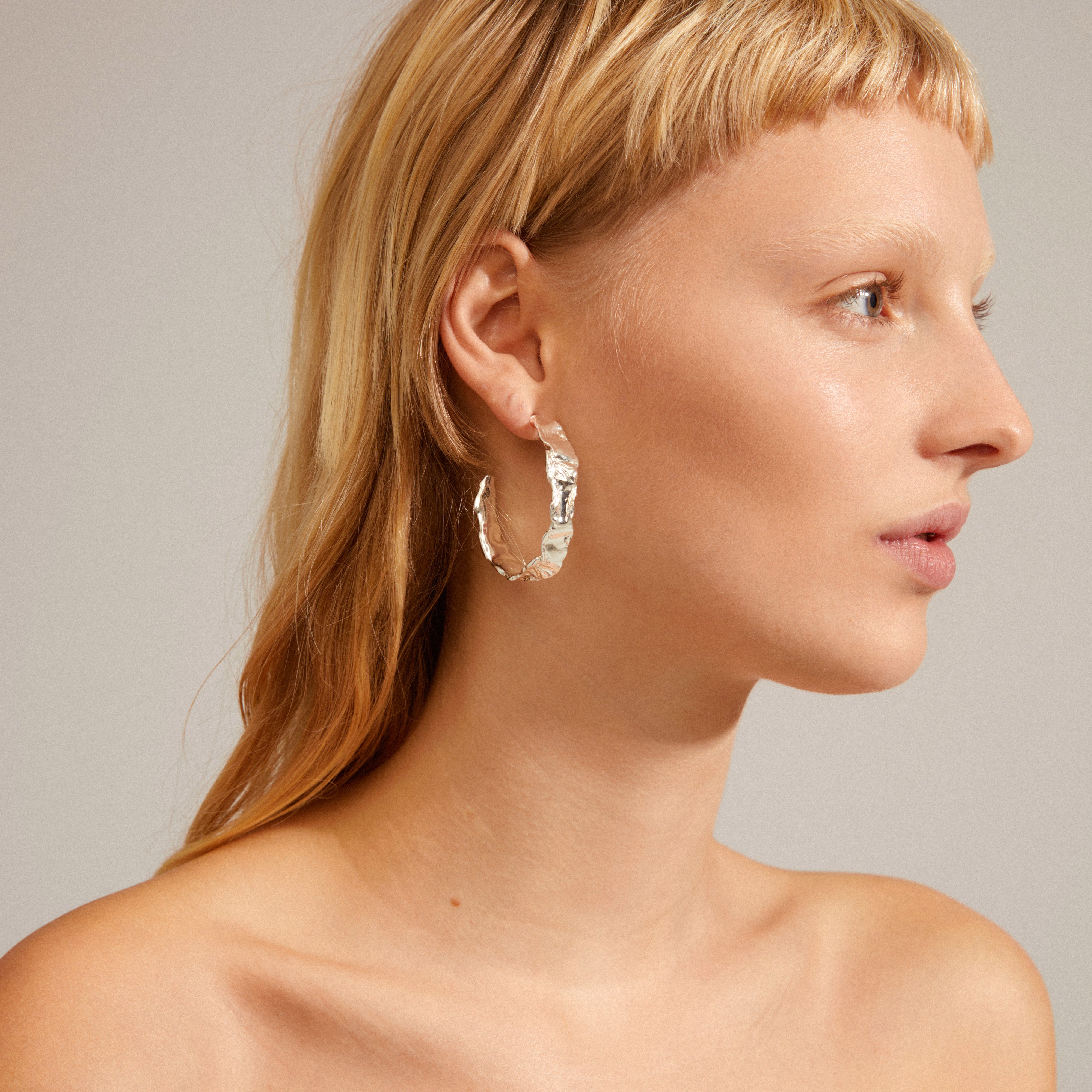 PILGRIM  Julita hoops - sølvbelagt