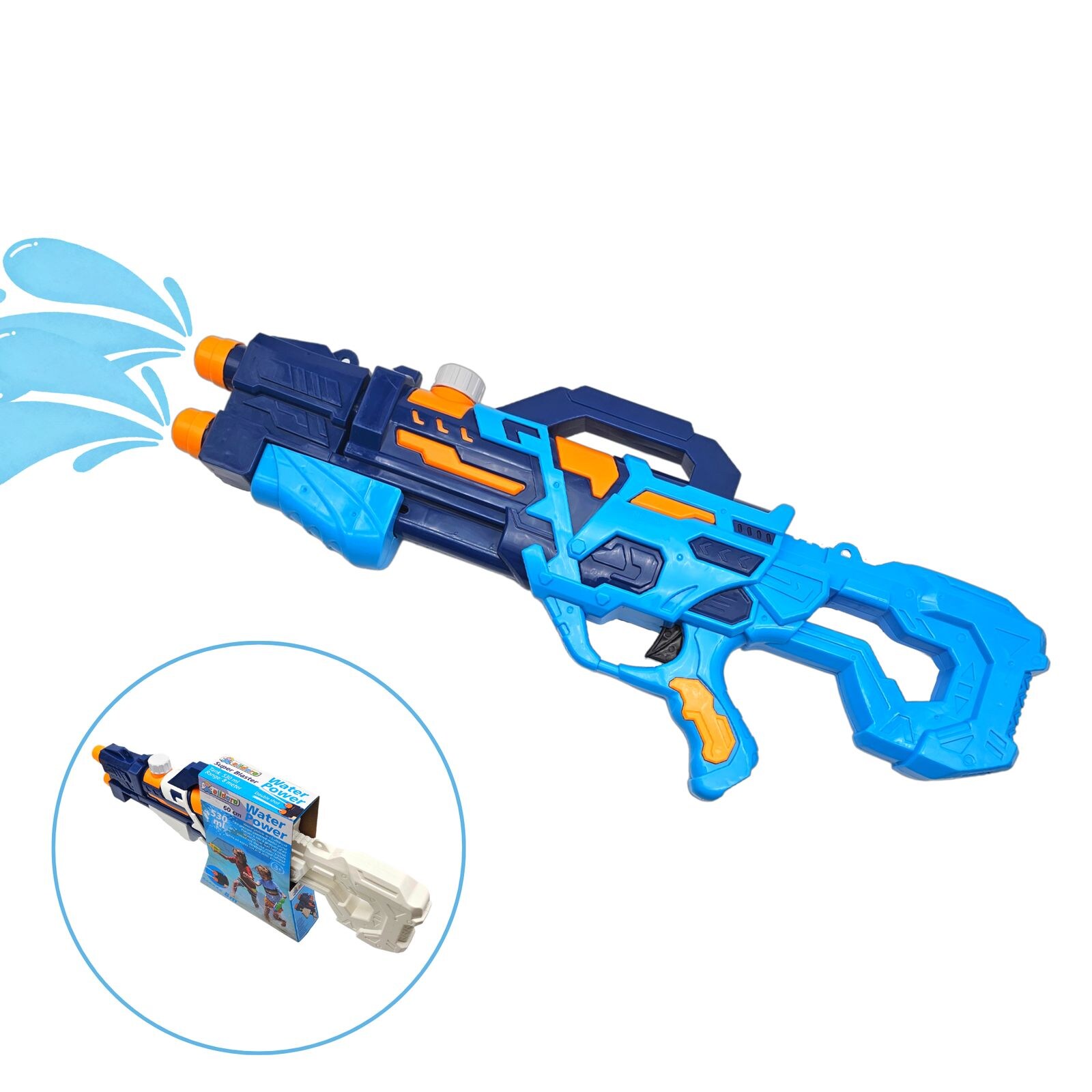 alldoro - Water Power Wasserpistole 60 cm mit 530ml Tank