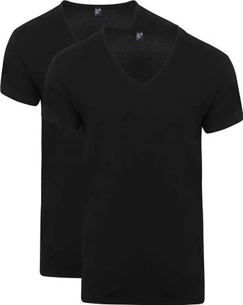 Alan Red V-Hals Dean T-Shirt (2Pack) Zwart 6661/2P/99 Dean T-shirt Black