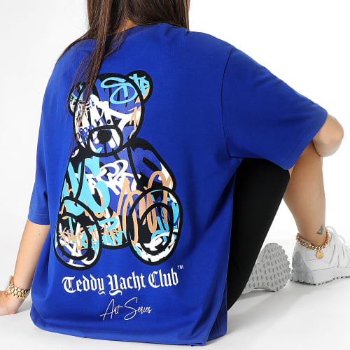 Tee Shirt Oversize Large Femme Art Series Blue Bleu Roi
