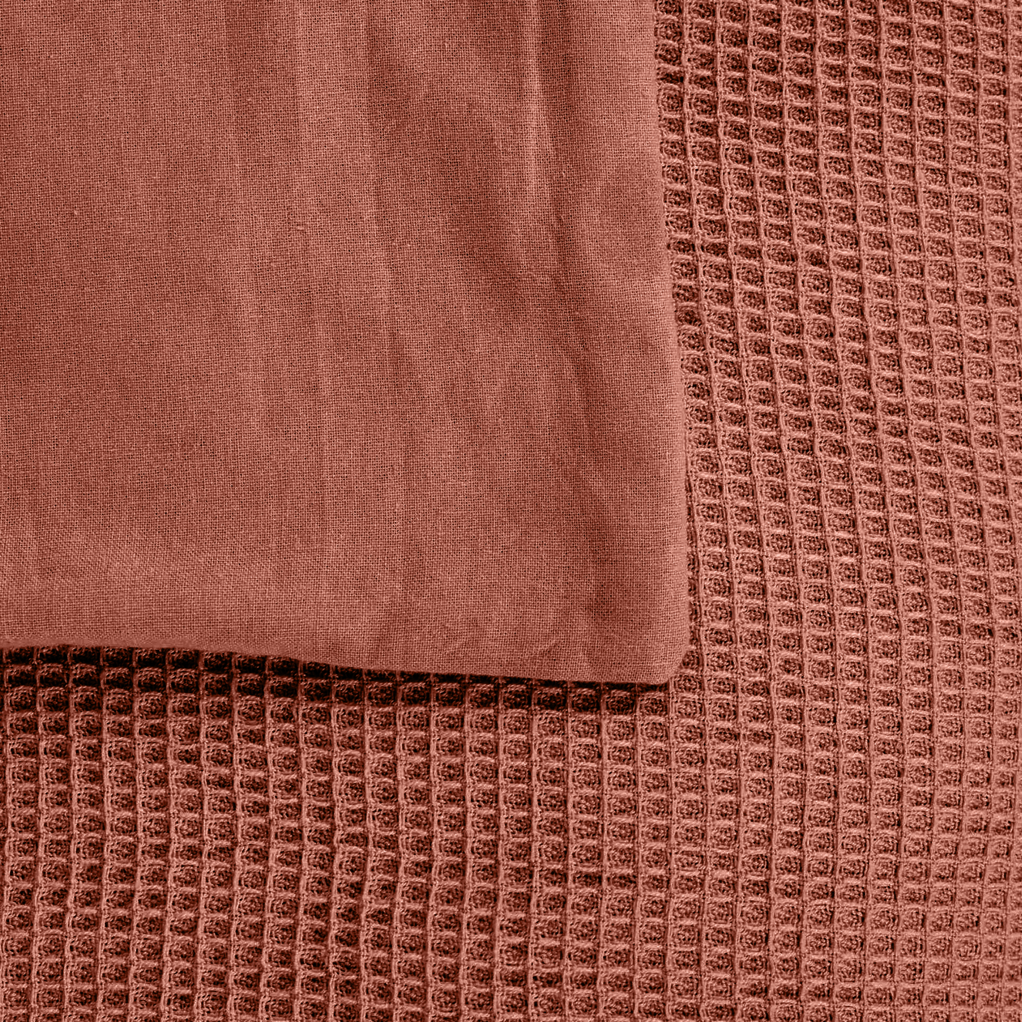 Dekbedovertrek Waffle 200x220 cm terra