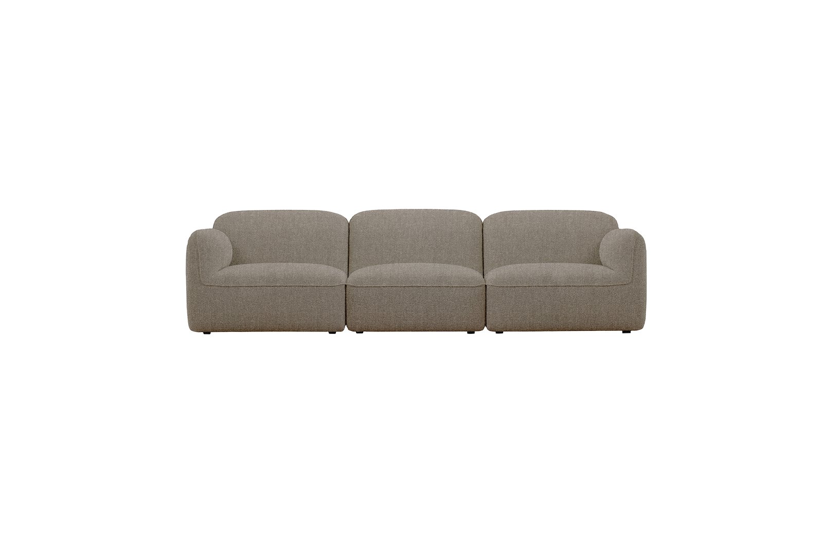 Fluff 3-seter Tekstil Storm 09 Grey med sorte ben
