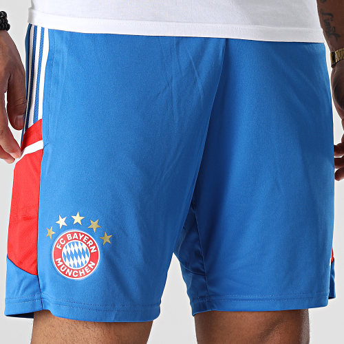 Short Jogging A Bandes FC Bayern Munich HU1264 Bleu Clair