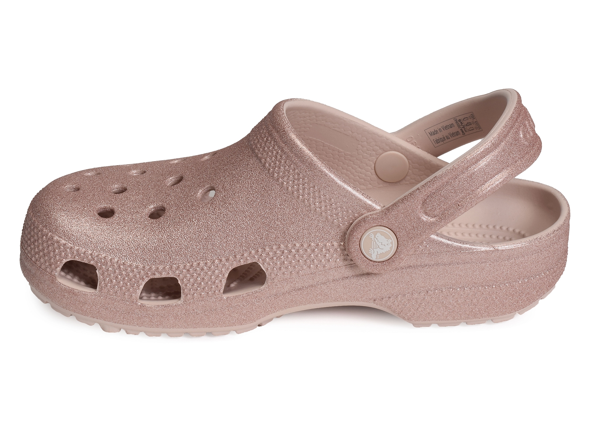 Classic glitter clog nude