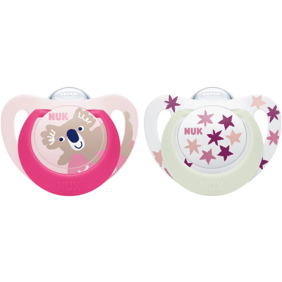 NUK Schnuller Star Day & Night , Gr. 2 in pinkrosa