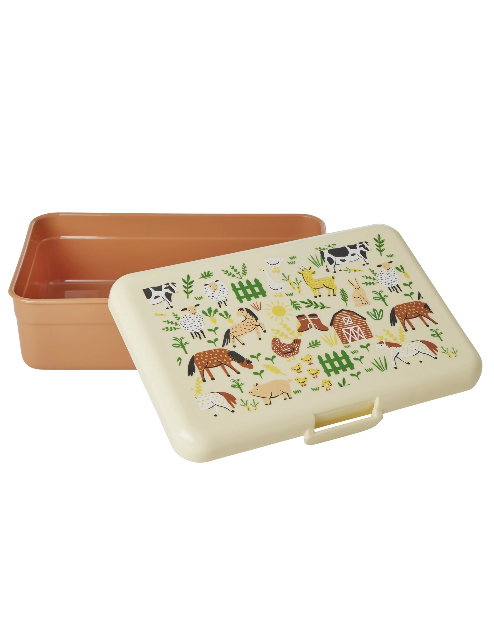 Lunchbox FARM PRINT large in bunt