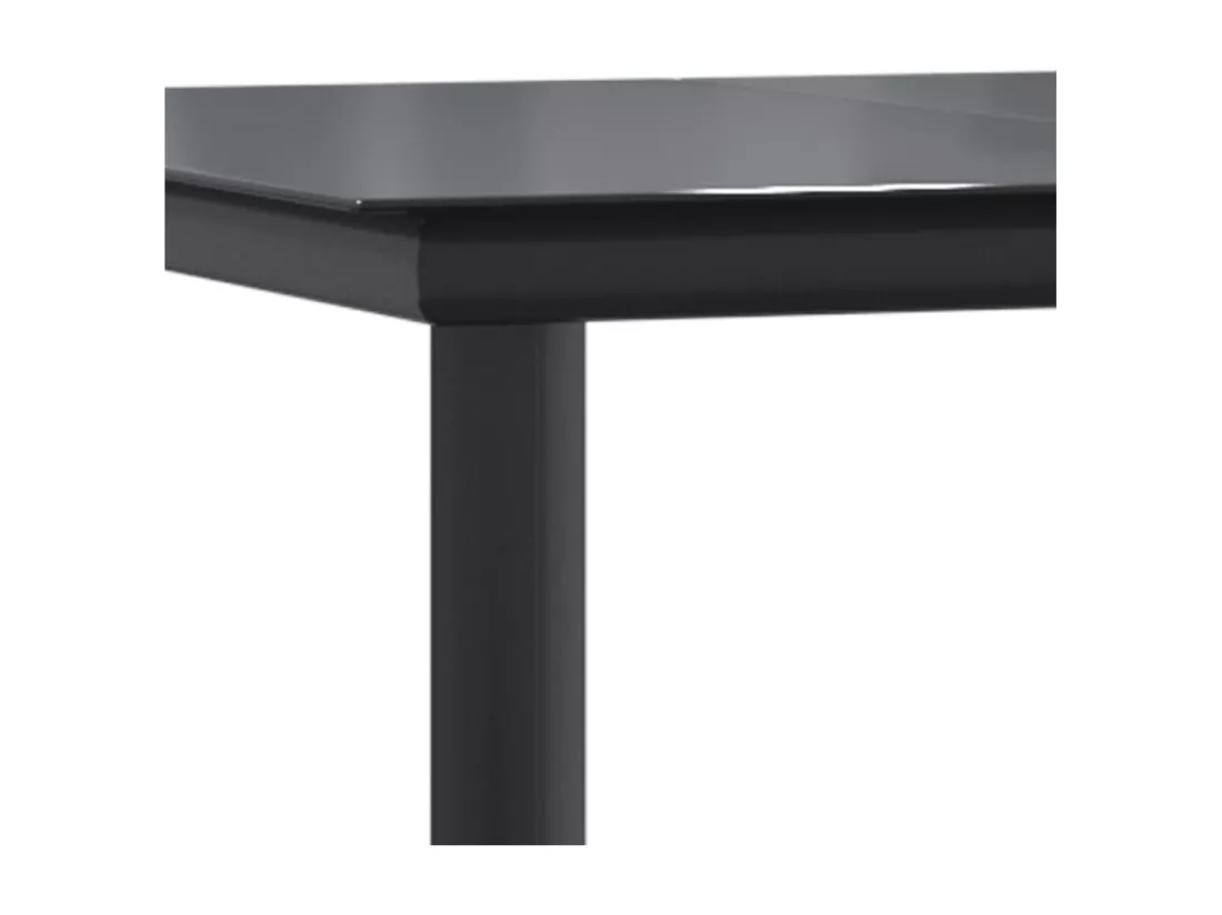 Ensemble à manger de jardin 7 pcs noir résine tressée et acier