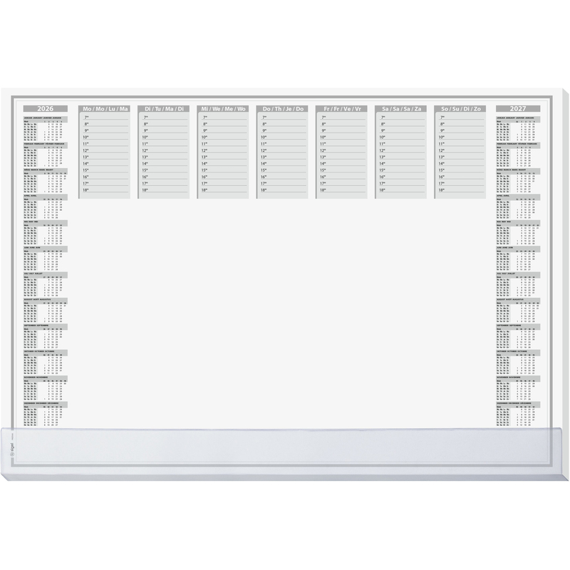 Sigel Schreibunterlage Protect, mit Kalender, grau