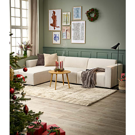 GRO modulsofa med chaiselong - hvid plys