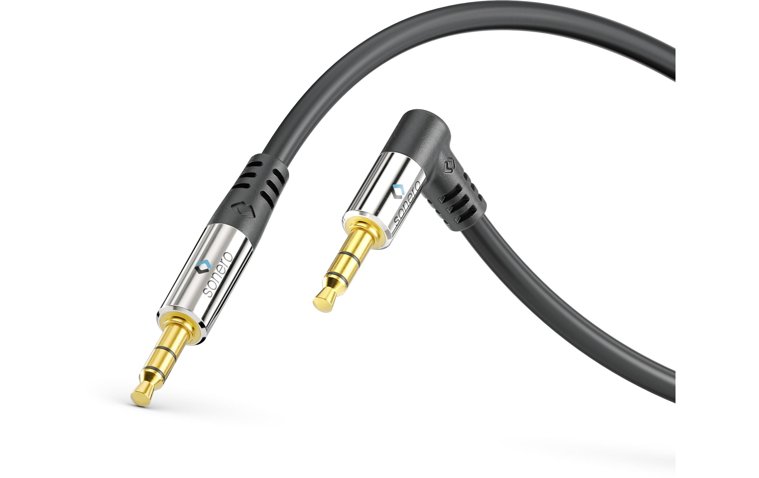 Audio-Kabel 3.5 mm Klinke - 3.5 mm Klinke 0.5 mStereo-Audiokabel, Klinke-Winkelklinke