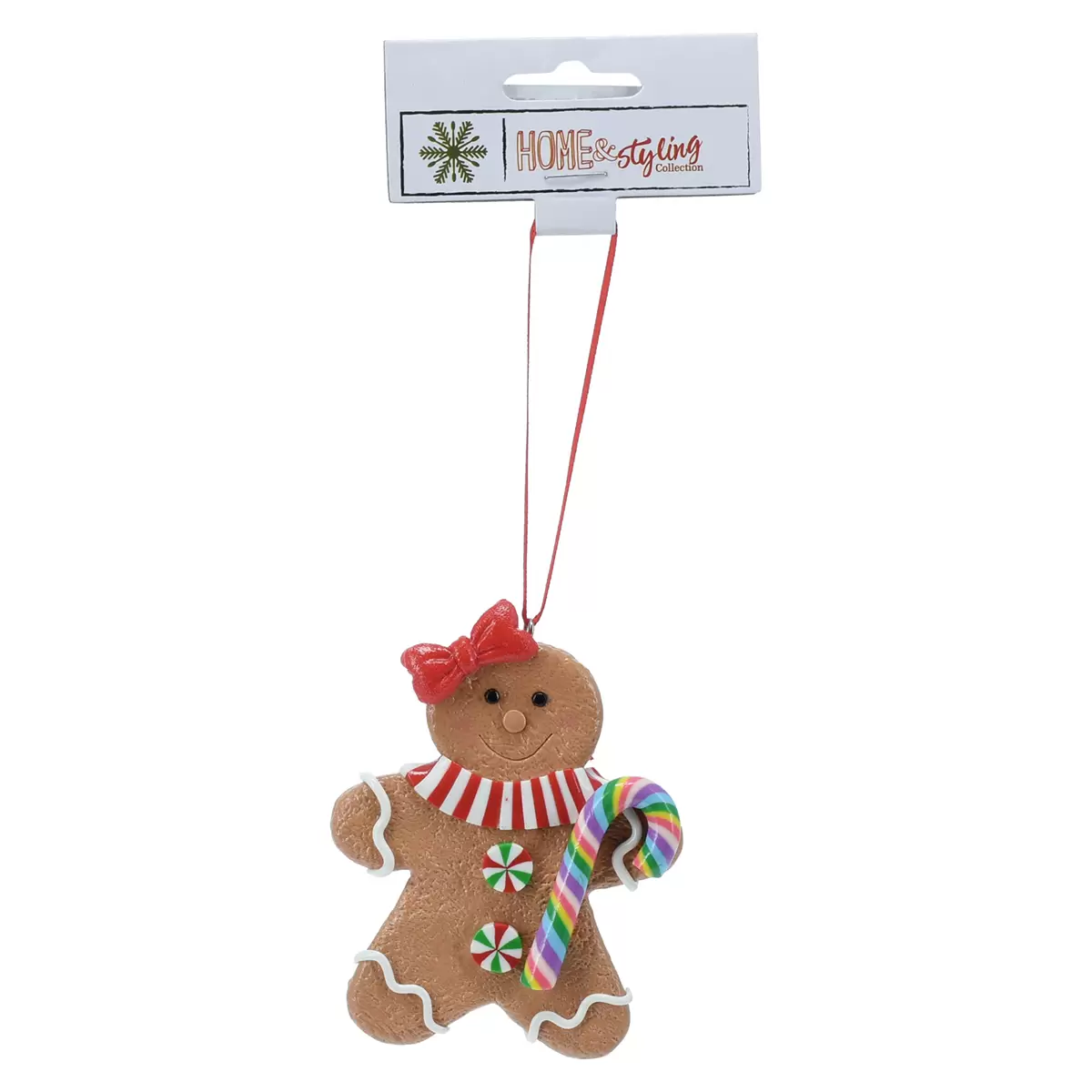 Hängedeko Lebkuchenmann XMAS braun,grün,rot,weiss