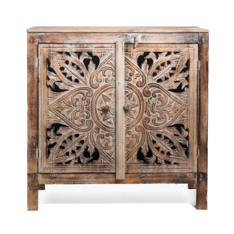 Houten kabinet kast mandala burned Houten kabinet mandala burned