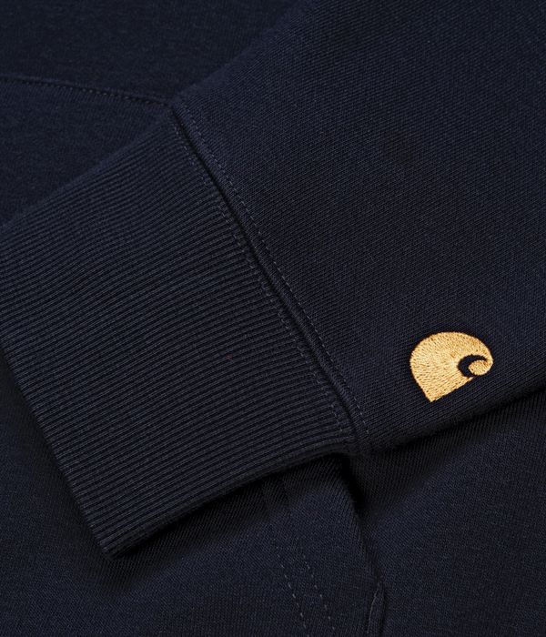 Carhartt WIP Chase Neck Zip Sweatshirt (dark navy gold)