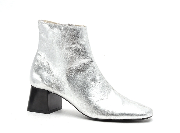 Fricote boots bottine talons femme 39532 metal argent