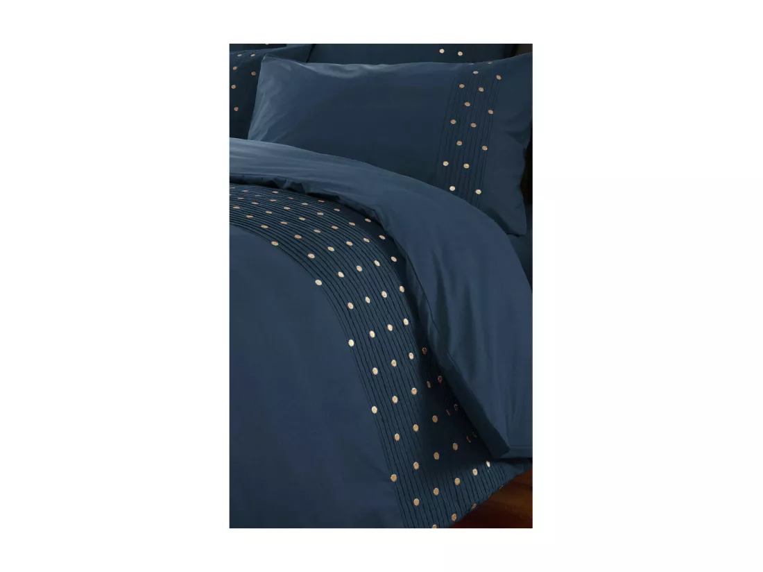 POLLY - Housse de Couette 240x220cm Coton Coloris Mûre