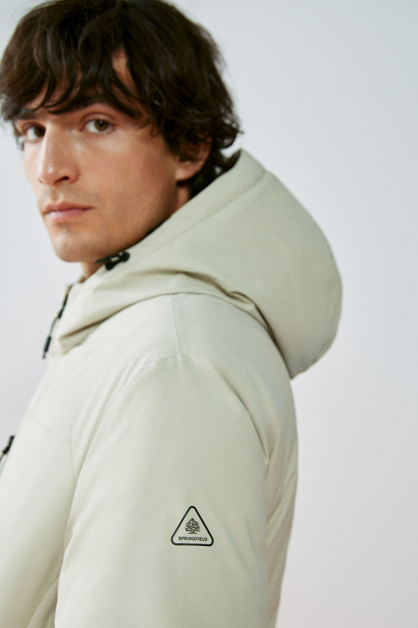 Parka técnica curta acolchoada para meninas