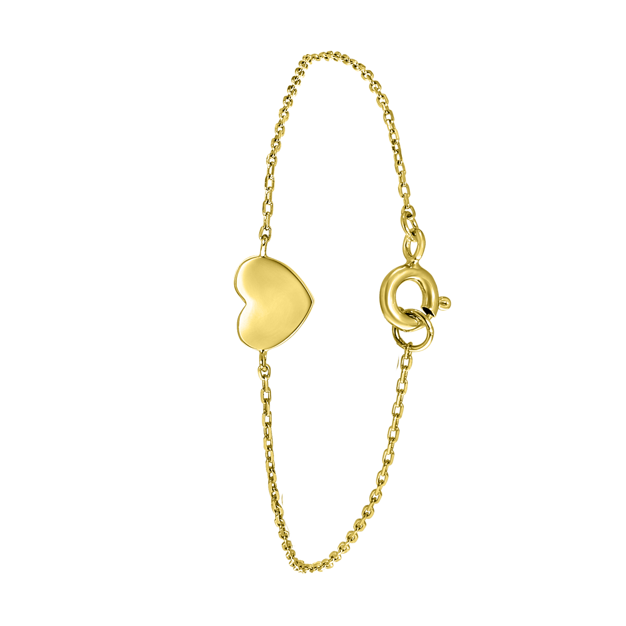 Zilveren armband goldplated hart