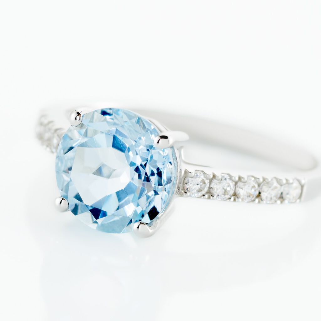 Bague Or Blanc Terese Topaze Oxydes De Zirconium