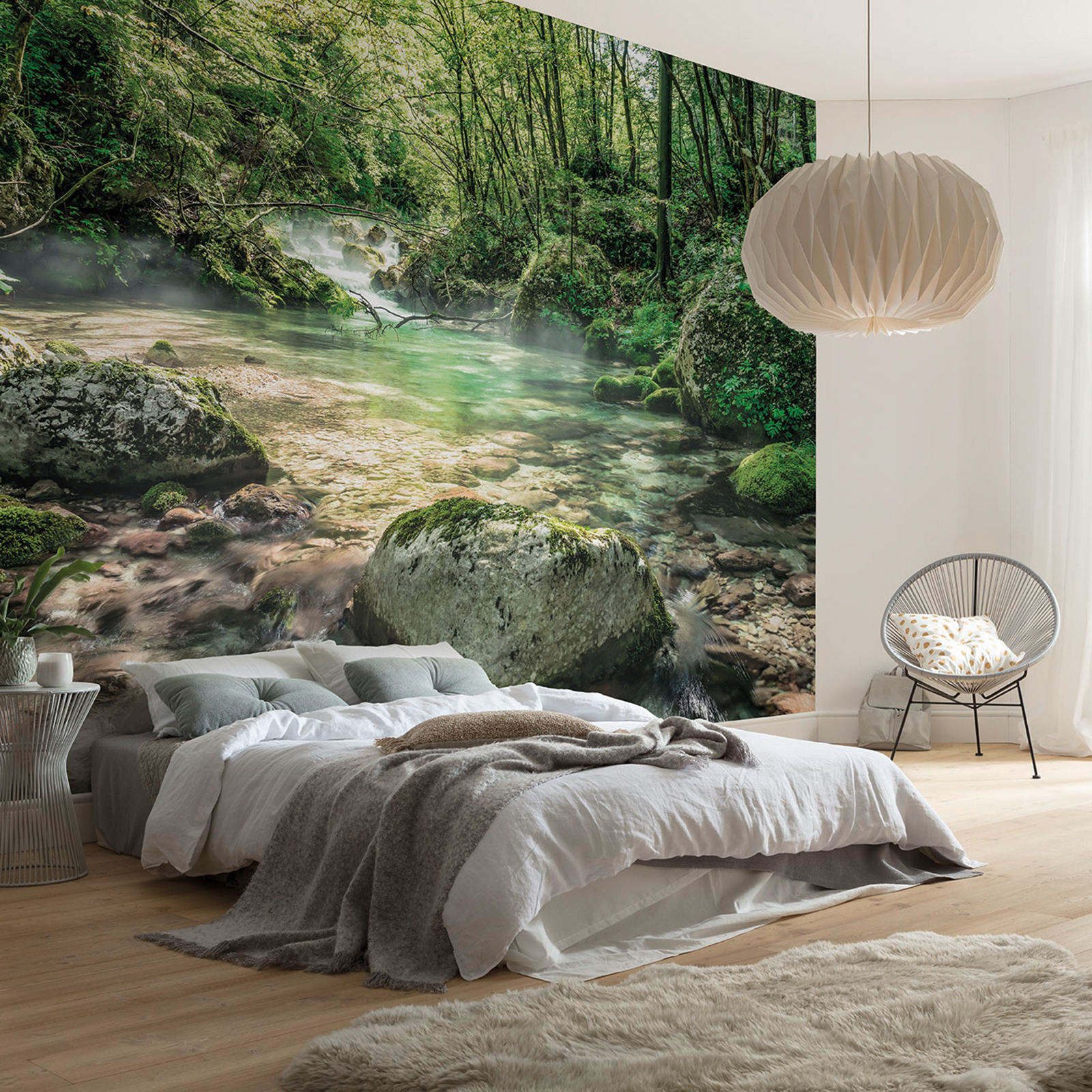 Papier-Fototapete RIVERBED - bunt - 368x254 cm