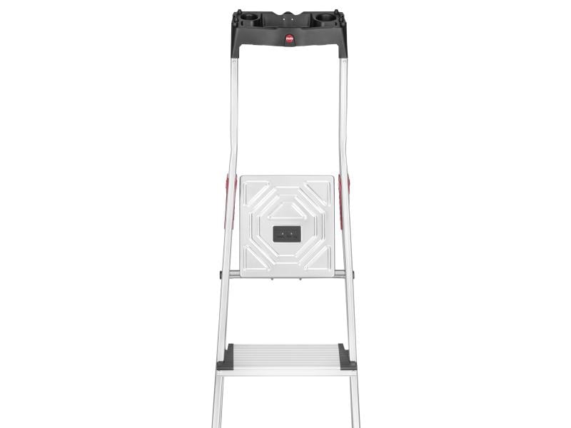 Hailo Stehleiter L80 Comfort Line 6 Stufen Die Alu-Sicherheits-Leiter mit extra tiefen Stufen