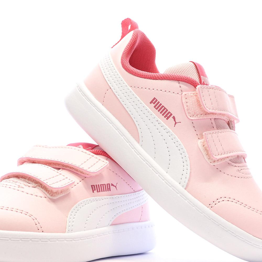 Puma Baskets Roses/Blanches Garçon Puma Courtflex V2