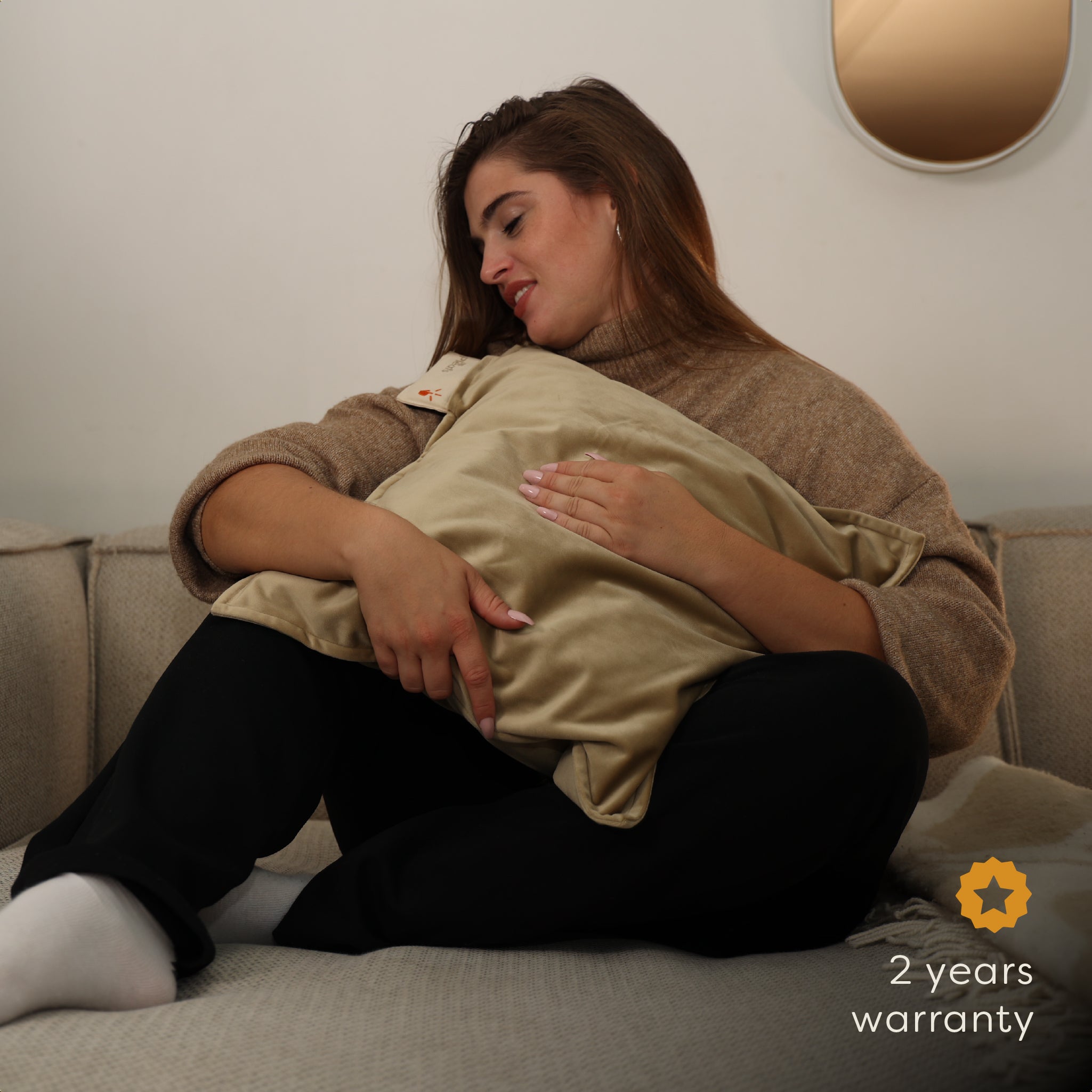 Pleafs Warmtekussen Plush 45x45cm - Crewel Tan