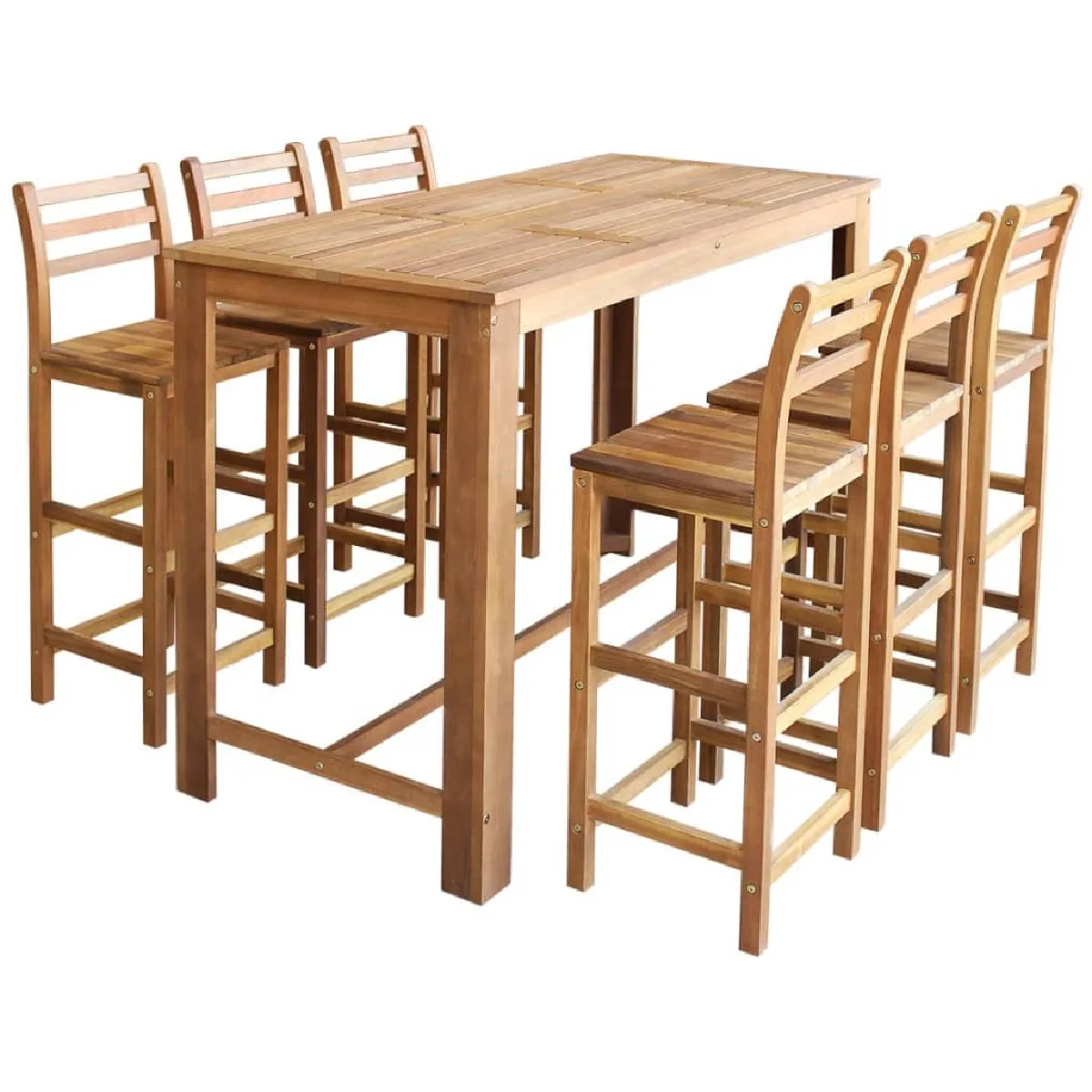 vidaXL Table et chaises de bar 7 pcs Acacia