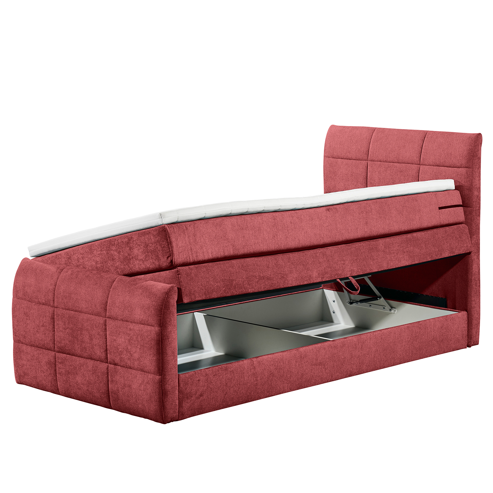Boxspringbett - berry - H2 - 100x200 cm