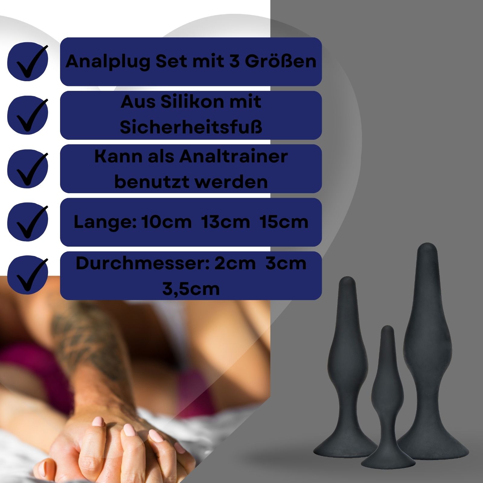Lovelyness - Anaplug Set aus Silikon - Analtrainer