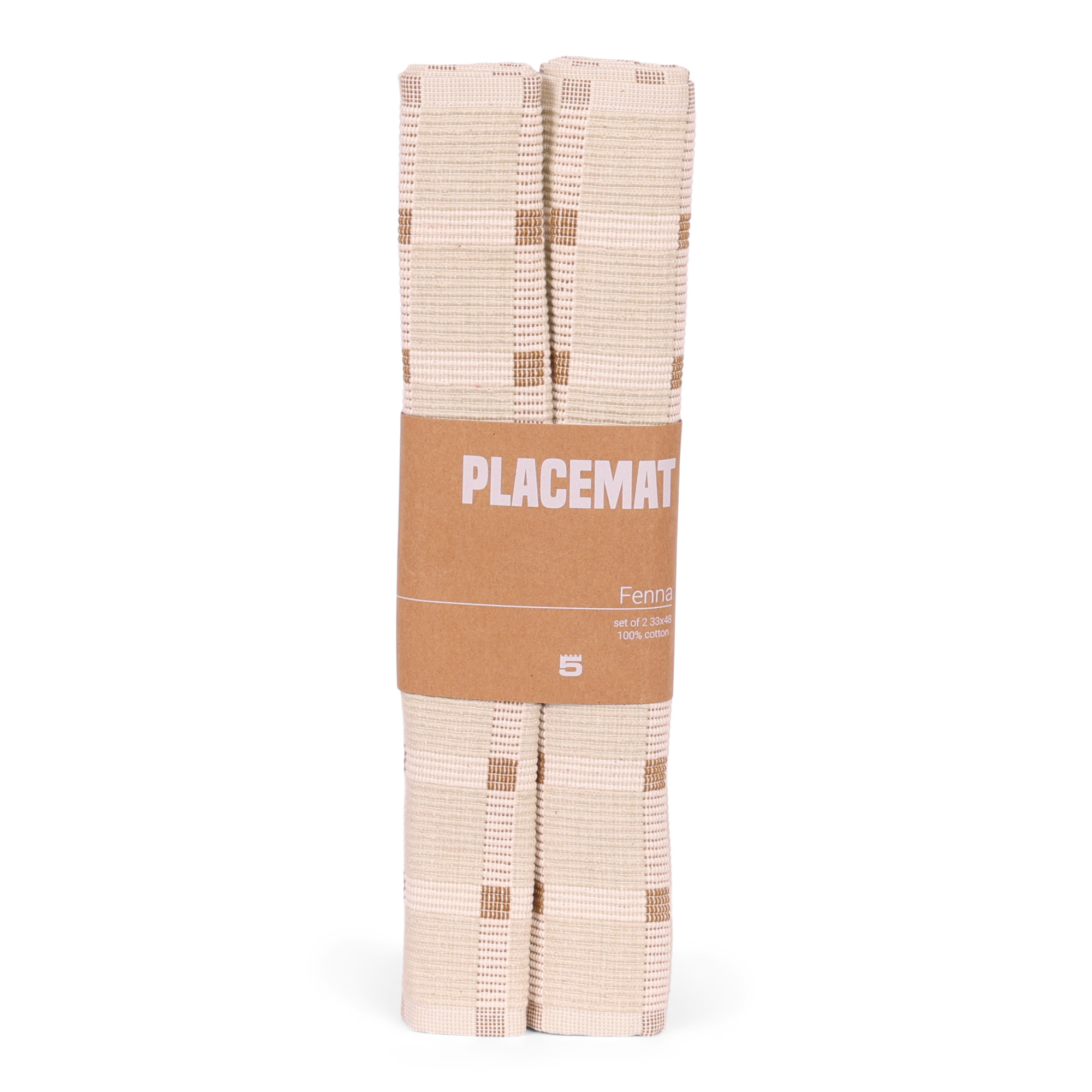 Placemat Fenna block beige  - set van 2