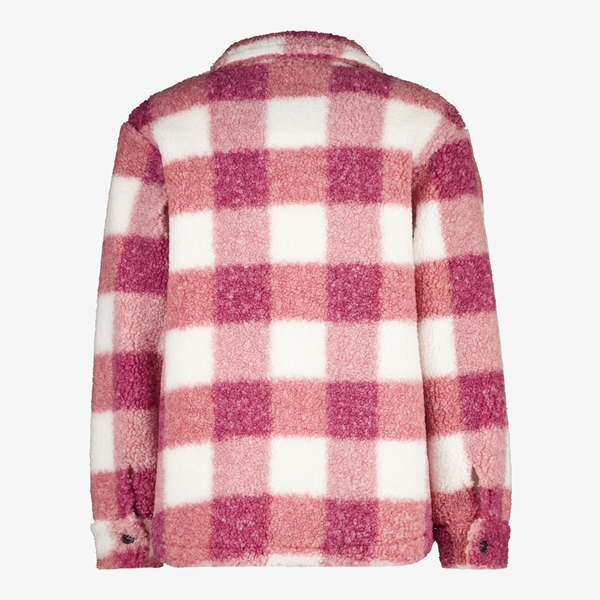 TwoDay geruit meisjes teddy shacket roze