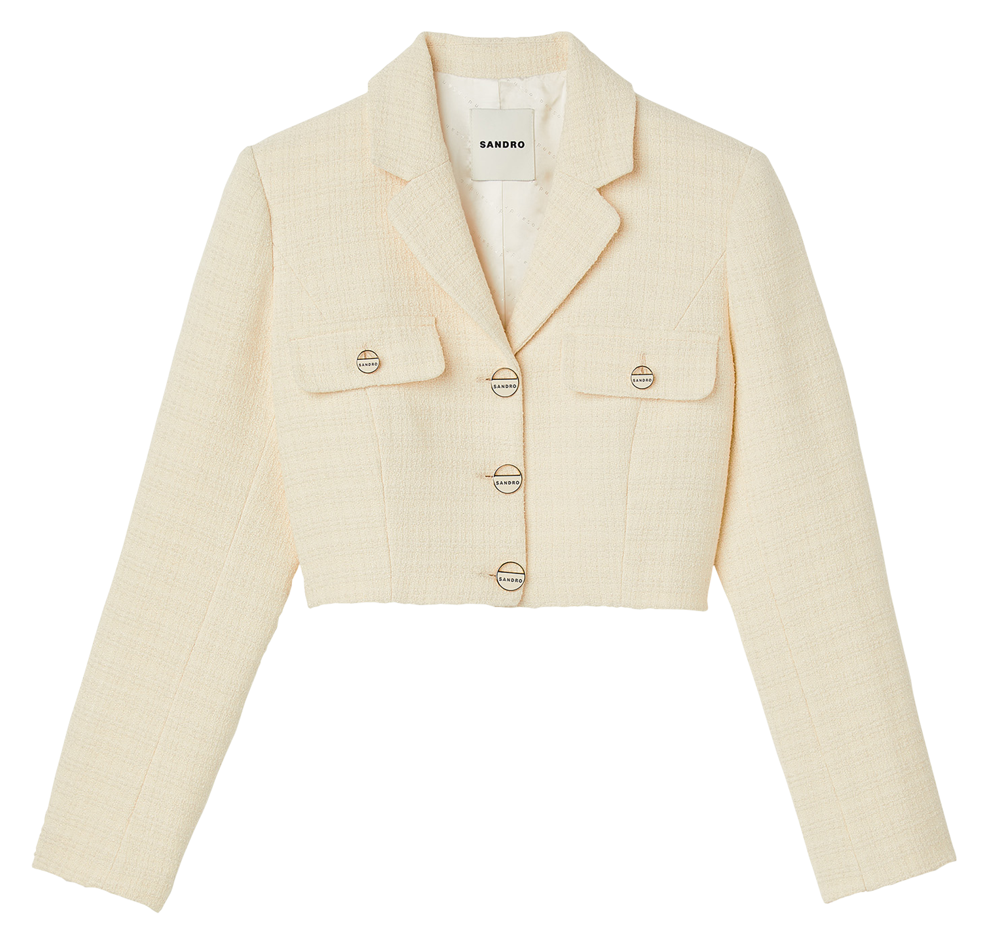 Veste courte en tweed | Blanc