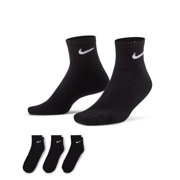 Nike Unisex Strømper Everyday Cushioned Ankle Socks 3-Pack Sort