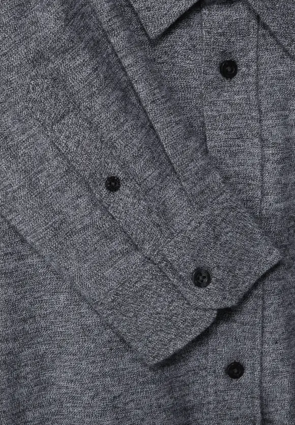 Hemd in Melange - graphite grey melange