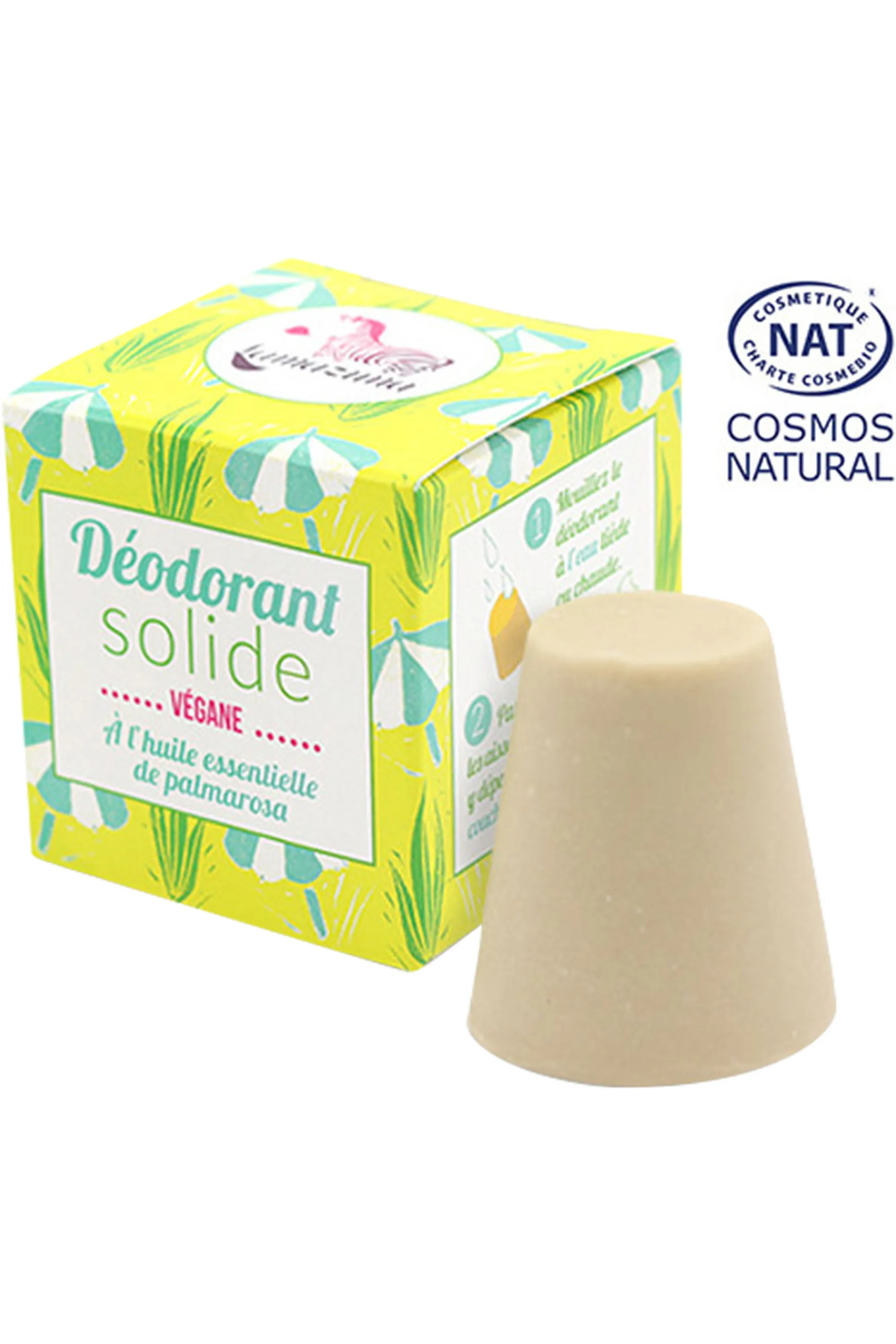 Lamazuna Déodorant solide à l’huile essentielle de Palmarosa-30 g