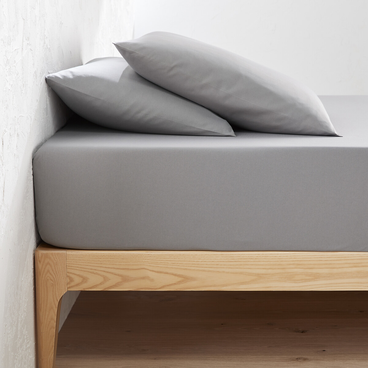 LA REDOUTE INTERIEURS<br>Lençol de baixo liso em algodão orgânico, dobra 30 cm, Scenario