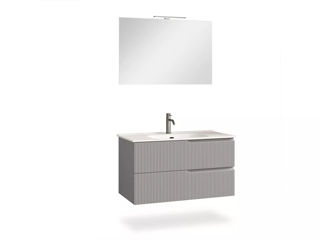Ensemble salle de bain 4 pièces VENERE gris mat