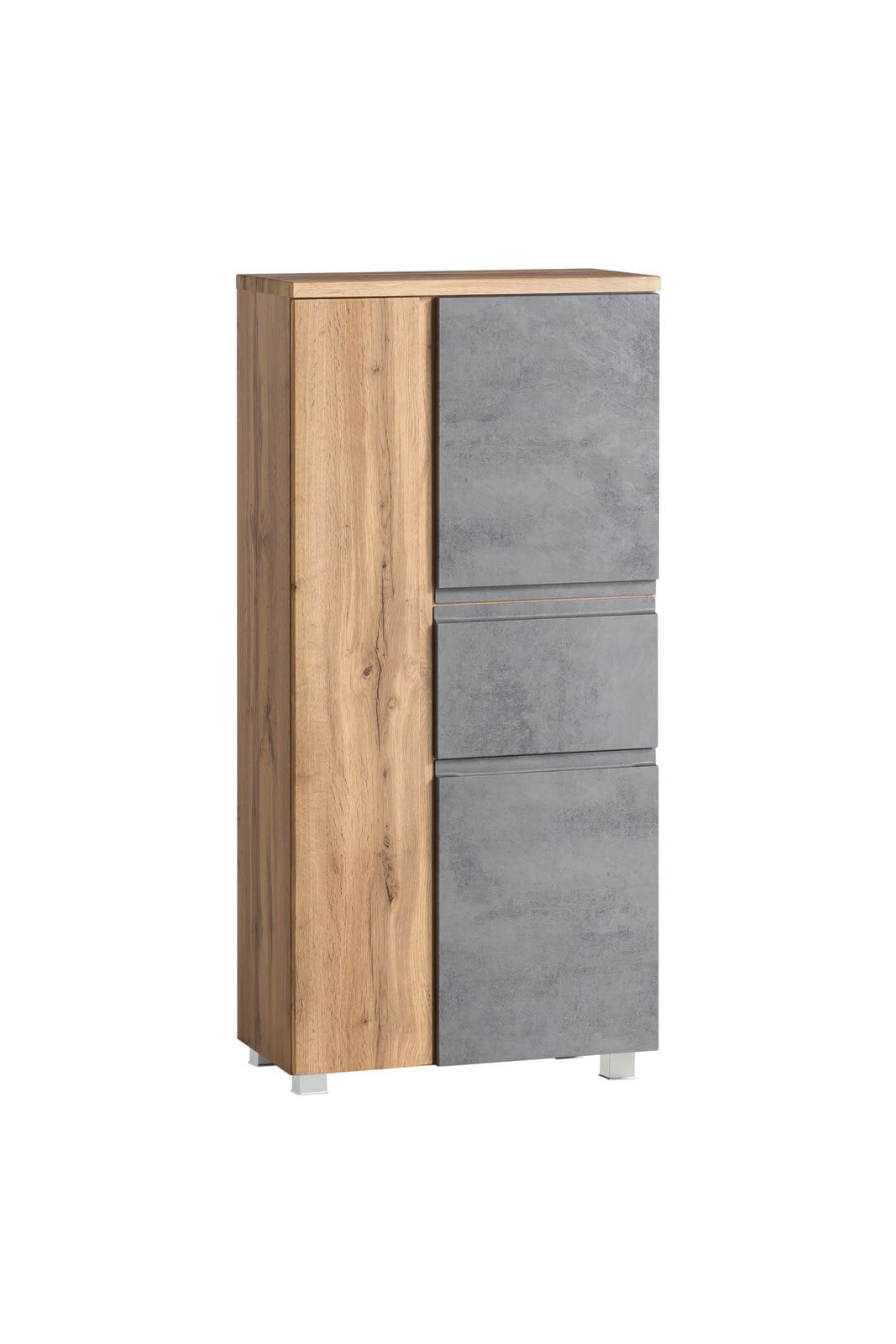 Midischrank Gent hellgrau/braun B/H/T 65x130x35 cm