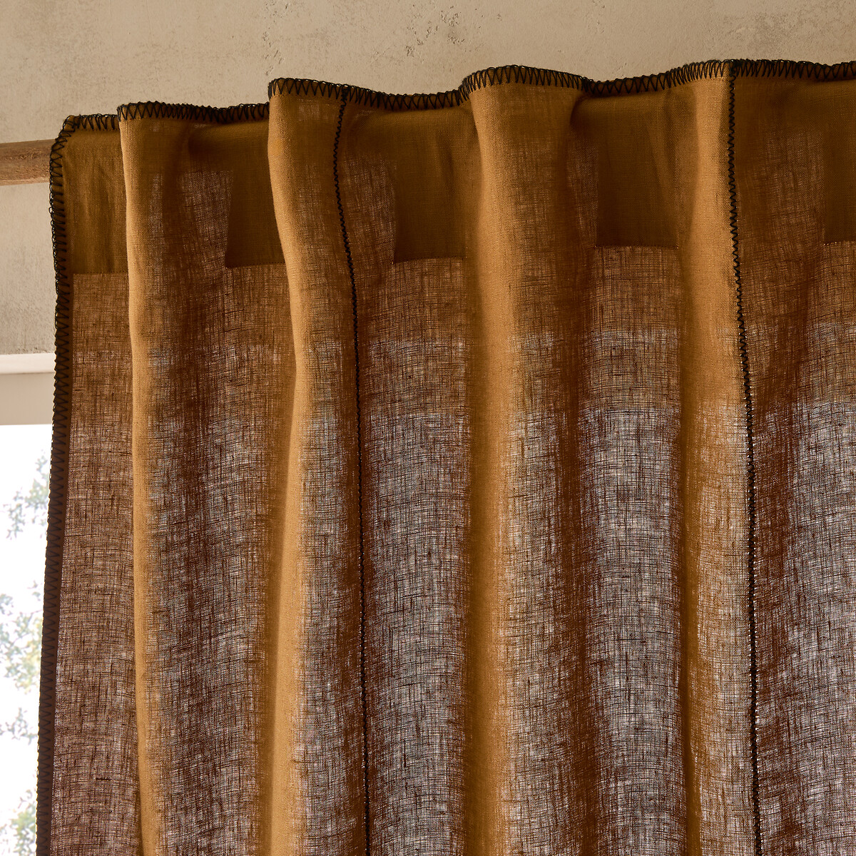 AM.PM<br>Cortina de linho lavado com laços ocultos, Tojos