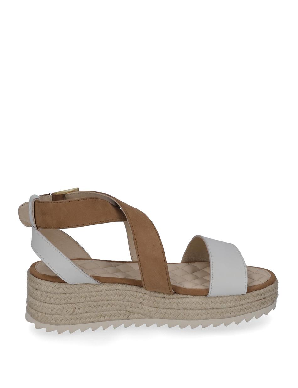 Sandale Bari 03, weiss-braun