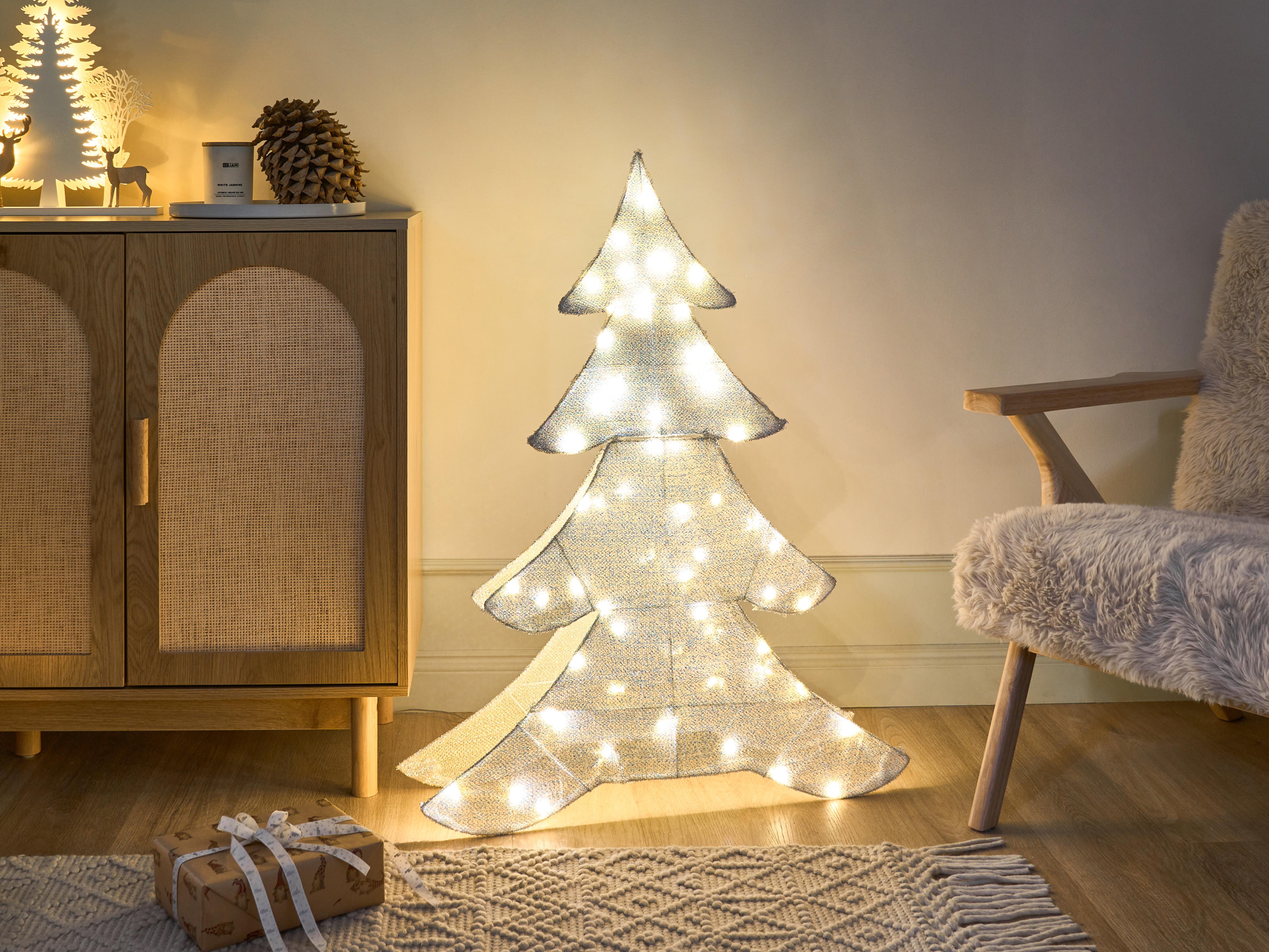 Buitendecoratie LED EDASJON Kerstboom 95 cm Wit