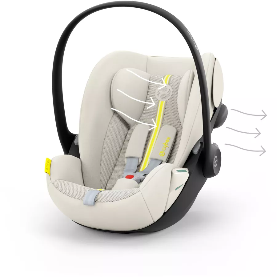cybex GOLD Babyschale Cloud G i-Size Plus Seashell Beige Plus mit Basisstation Base G