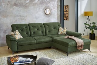 Ecksofa Studio, Stoffbezug dunkelgrün, ca. 280 x 202 cm